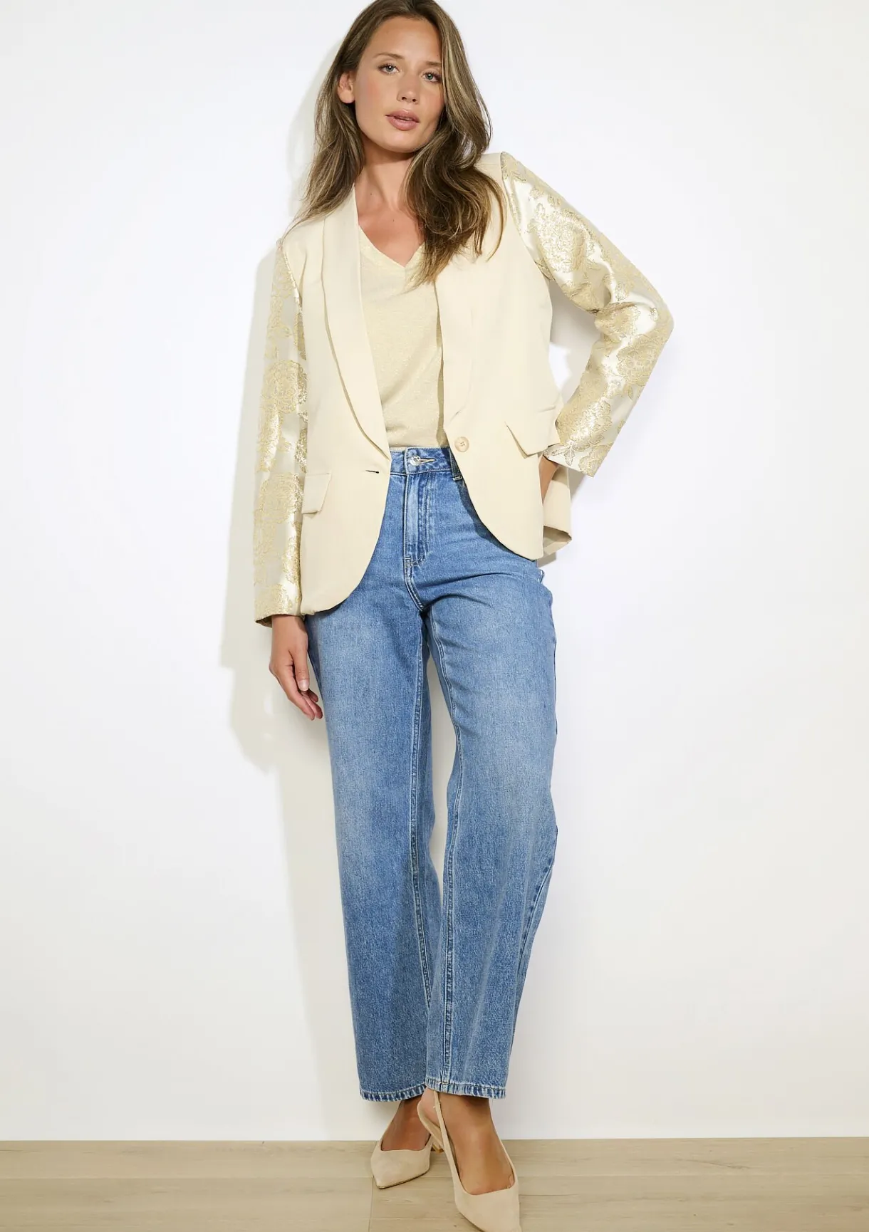 LolaLiza Blazer met contrasterende mouwen- Vesten En Blazers