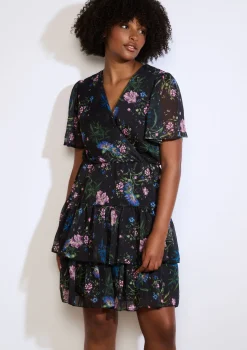 LolaLiza Bloemen overslagjurk- Jurken