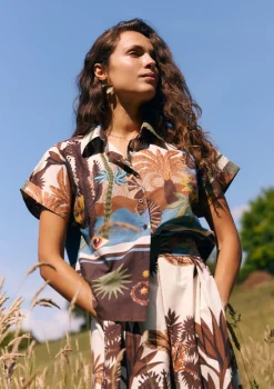 LolaLiza Blouse met exotische print- Co-Ord Sets|Blouses En Hemden