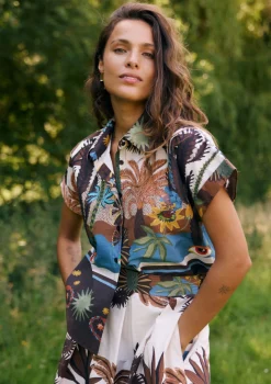 LolaLiza Blouse met exotische print- Co-Ord Sets|Blouses En Hemden
