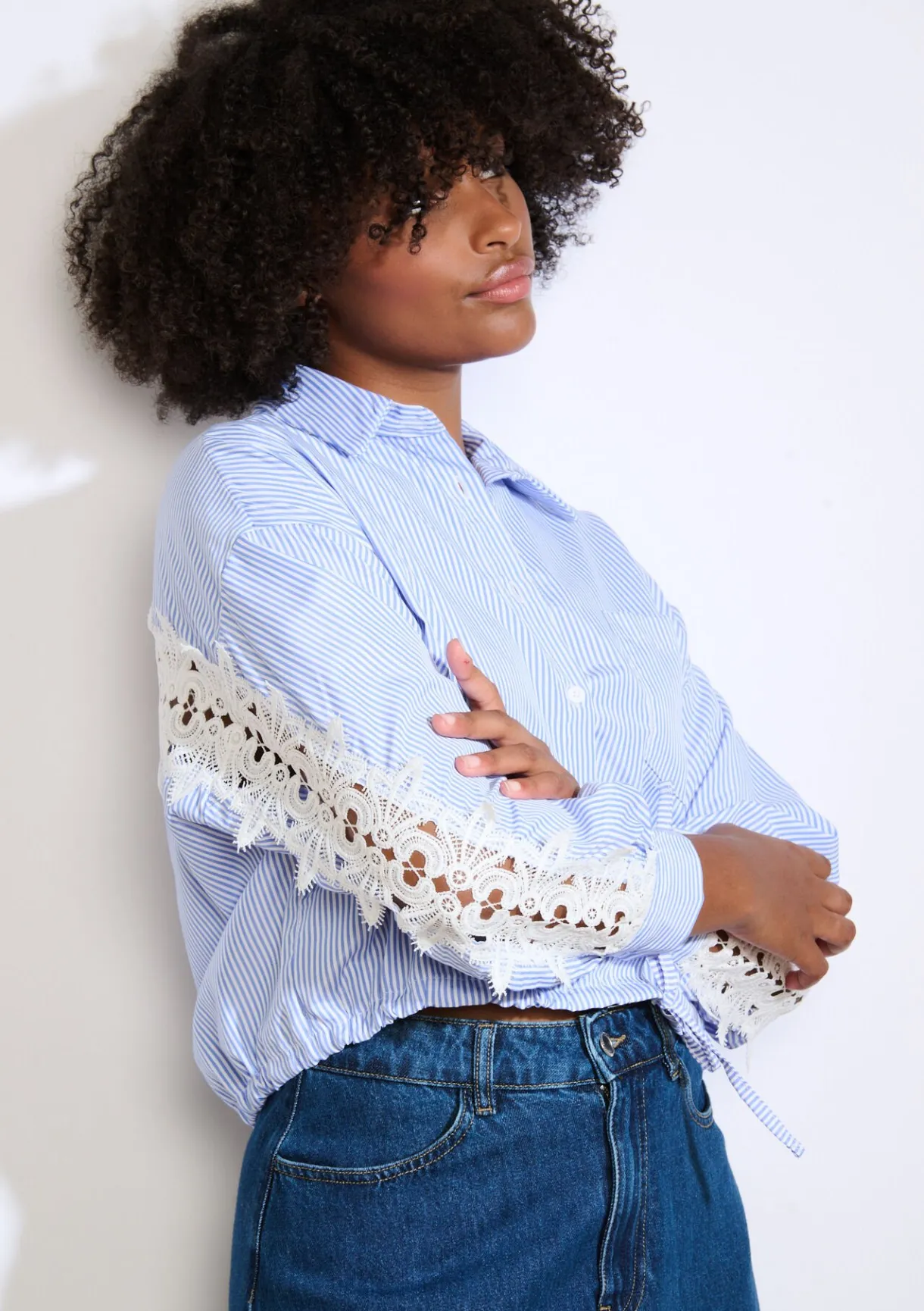 LolaLiza Blouse met kantaccenten- Blouses En Hemden