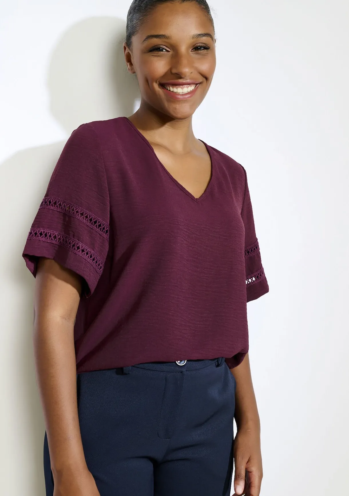 LolaLiza Blouse met opengewerkte mouwen- Blouses En Hemden