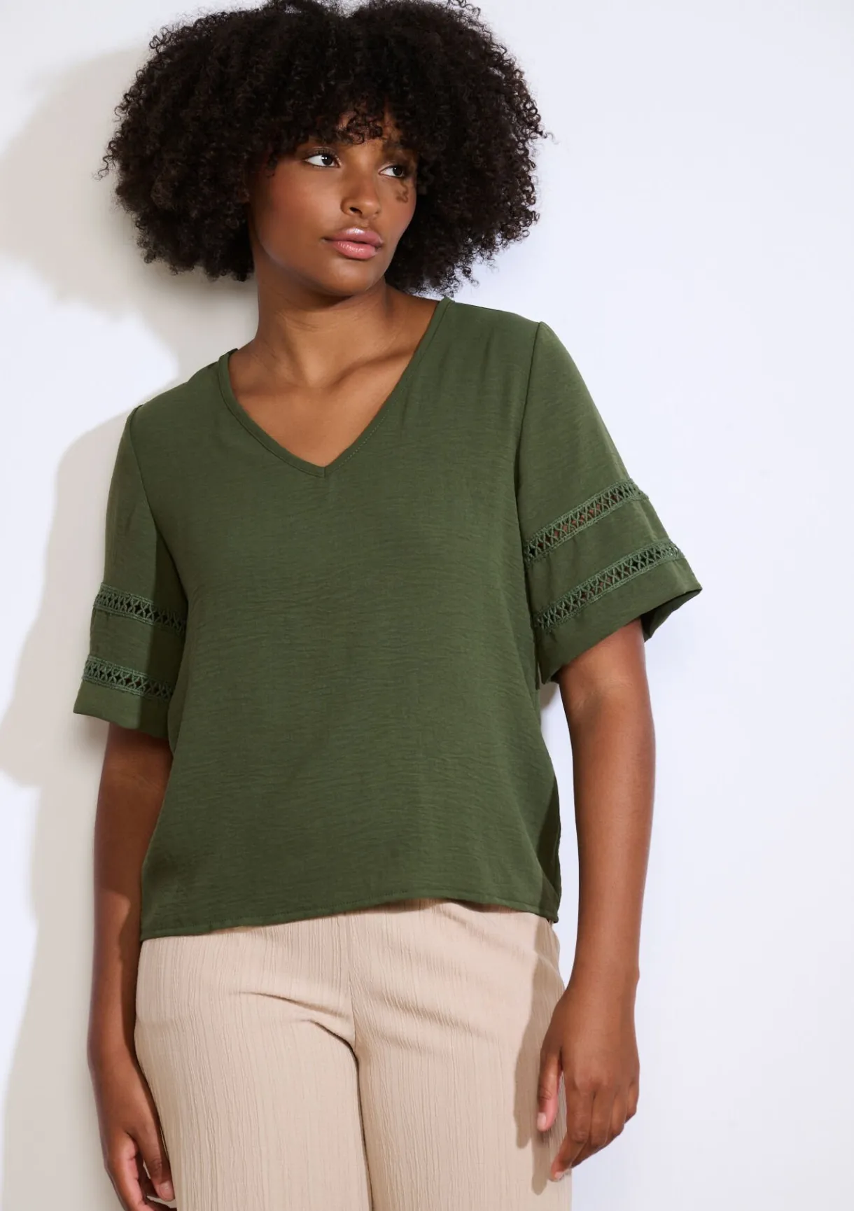 LolaLiza Blouse met opengewerkte mouwen- Blouses En Hemden