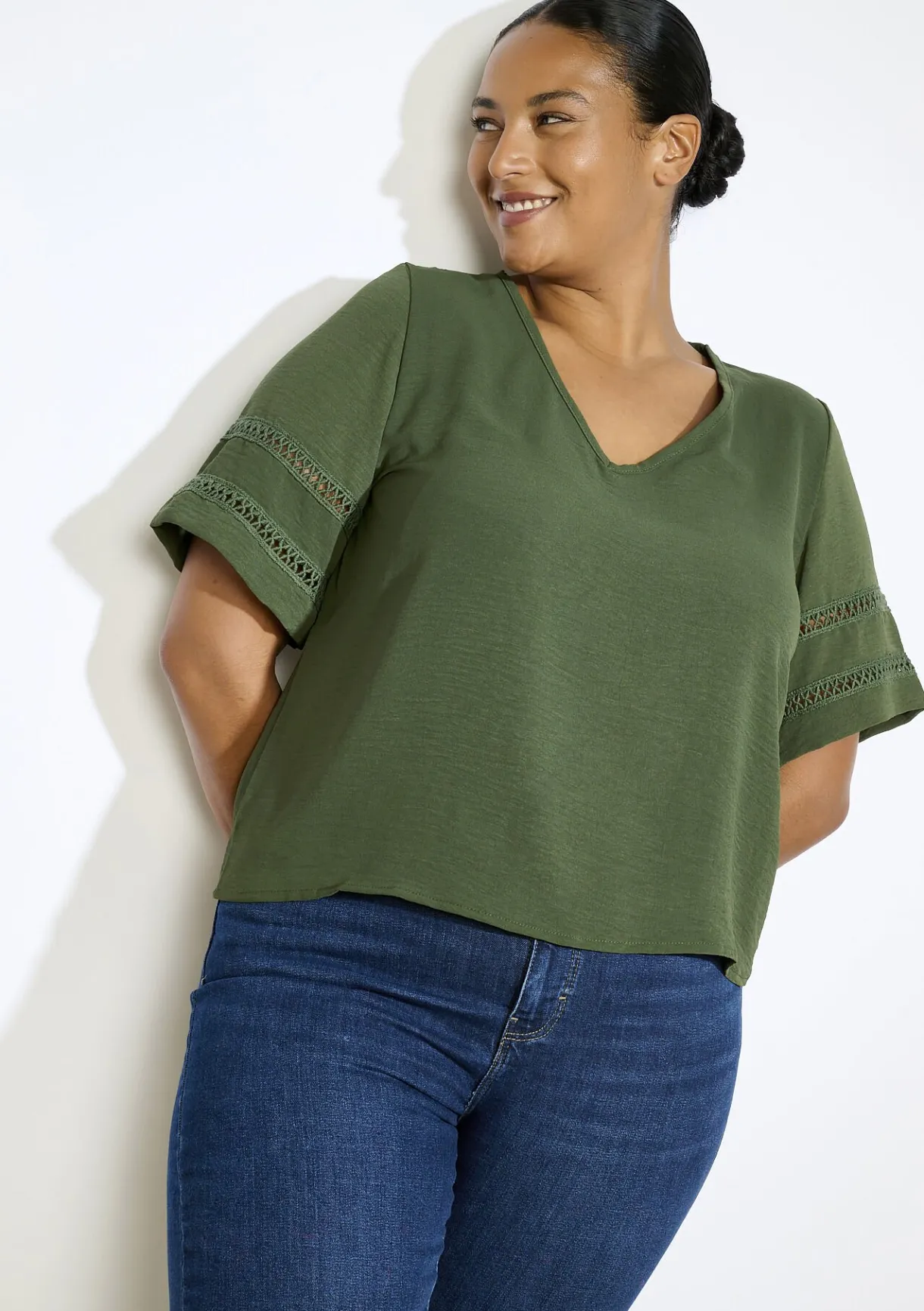 LolaLiza Blouse met opengewerkte mouwen- Blouses En Hemden