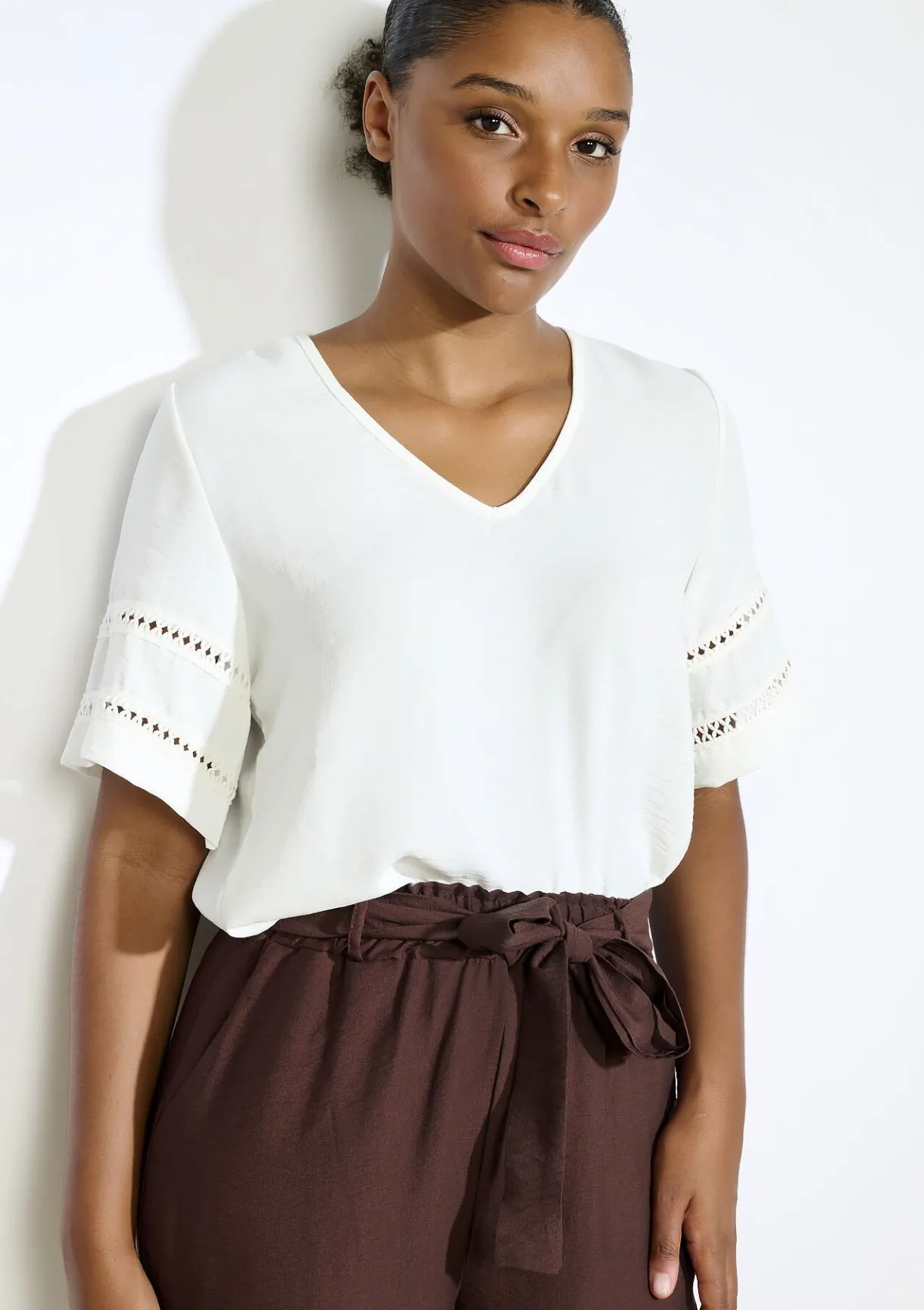 LolaLiza Blouse met opengewerkte mouwen- Blouses En Hemden