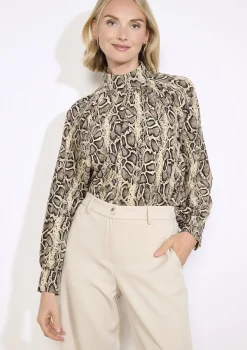 LolaLiza Blouse met slangenprint- Blouses En Hemden