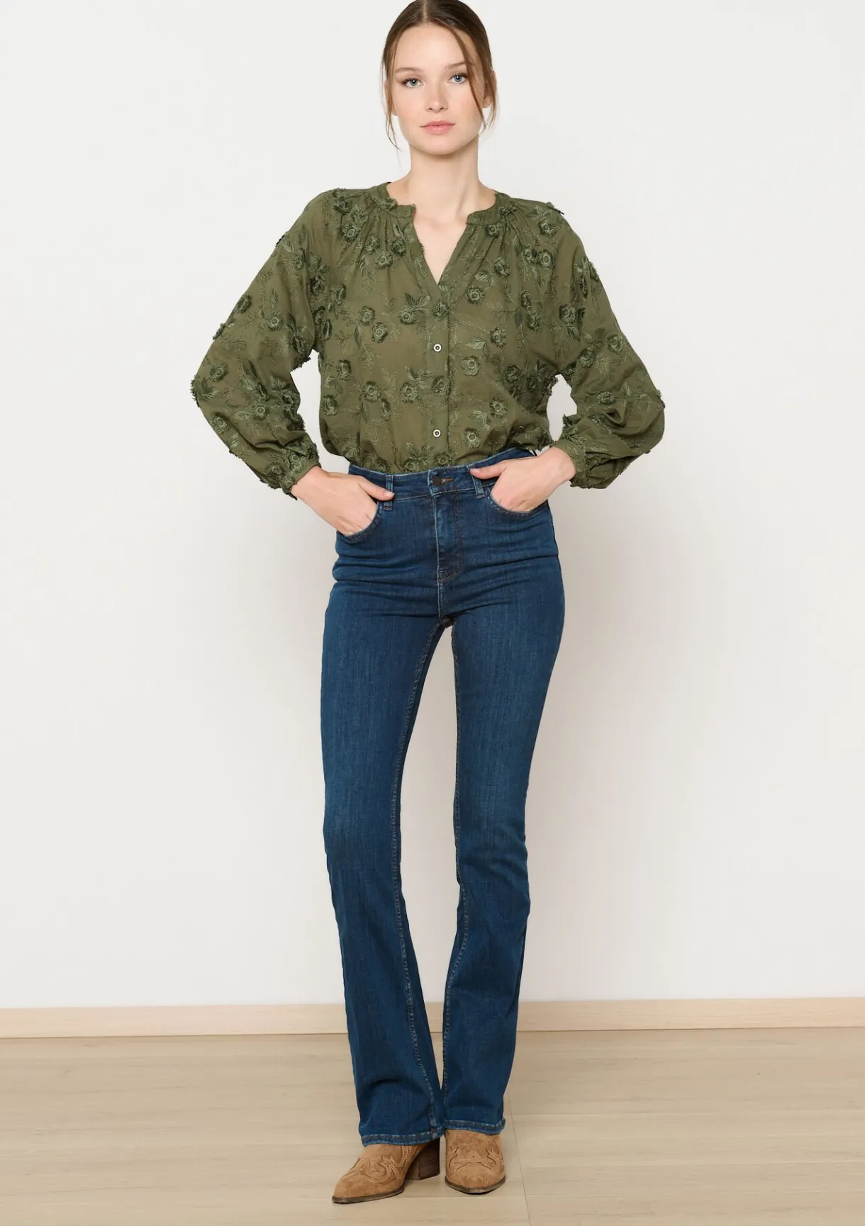 LolaLiza Bootcut jeans met hoge taille- Jeans