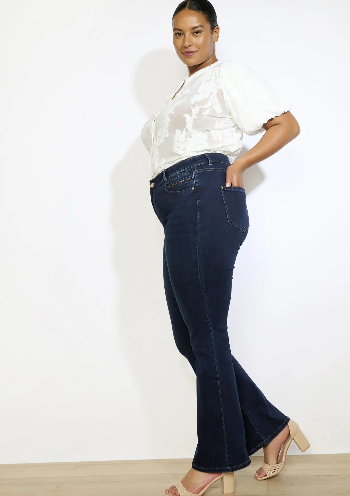 LolaLiza Bootcut jeans met hoge taille- Jeans