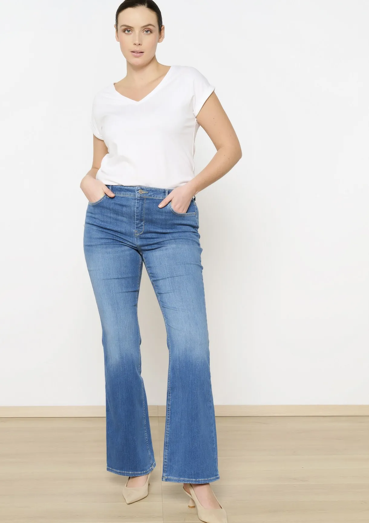 LolaLiza Bootcut jeans met hoge taille- Jeans