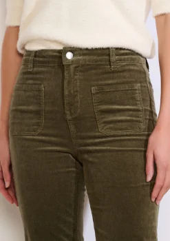LolaLiza Bootcut ribfluwelen broek met zakken- Broeken