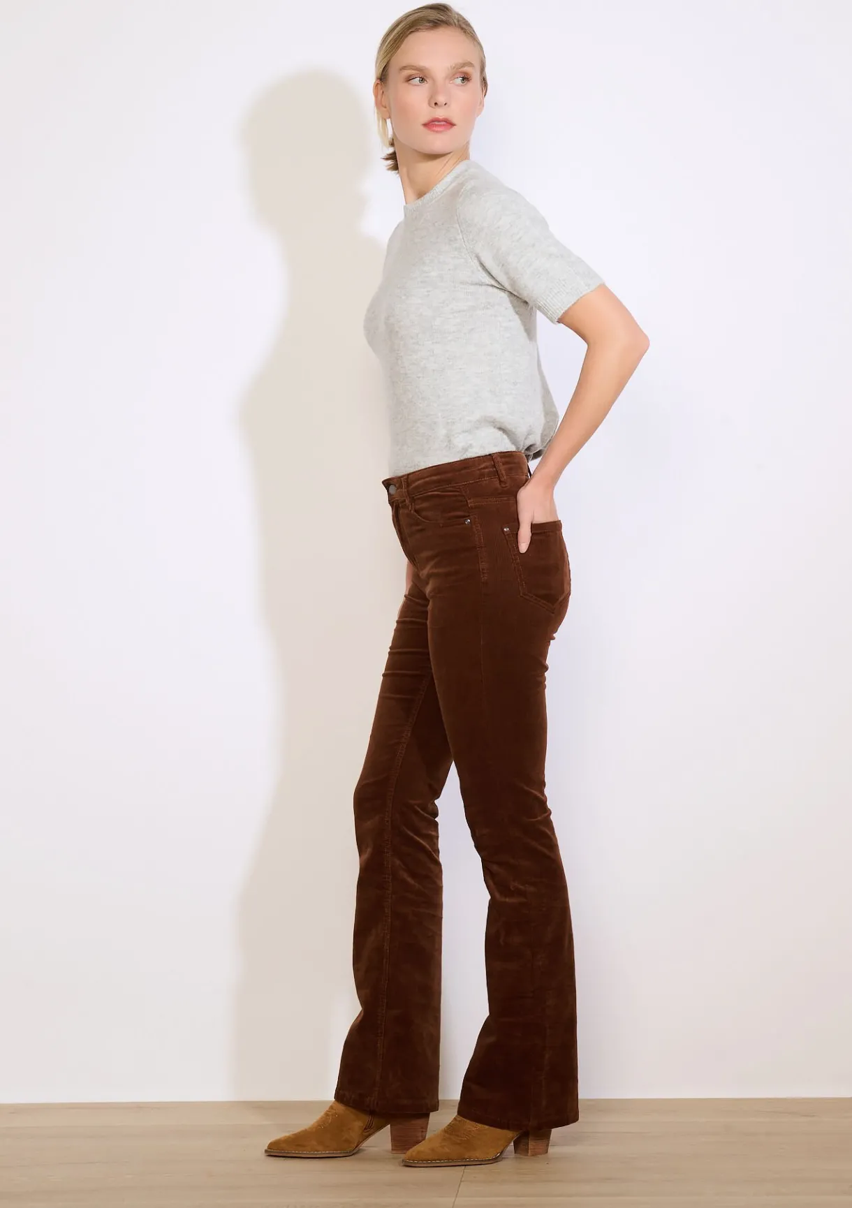 LolaLiza Bootcut ribfluwelen broek- Broeken