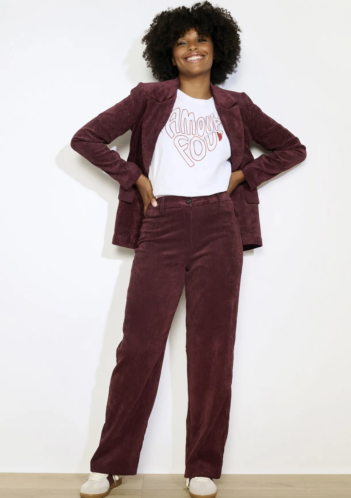 LolaLiza Corduroy broek met elastiek- Co-Ord Sets|Broeken