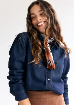 LolaLiza Denim blouse met knopen- Blouses En Hemden