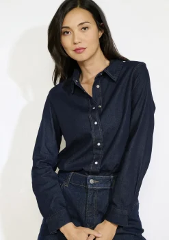 LolaLiza Denim blouse met knopen- Blouses En Hemden