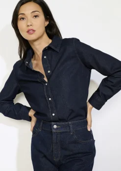 LolaLiza Denim blouse met knopen- Blouses En Hemden