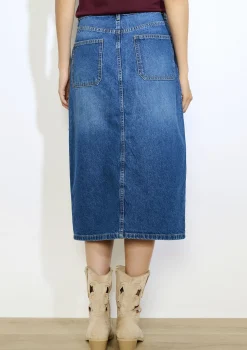 LolaLiza Denim midi-rok met split- Rokken