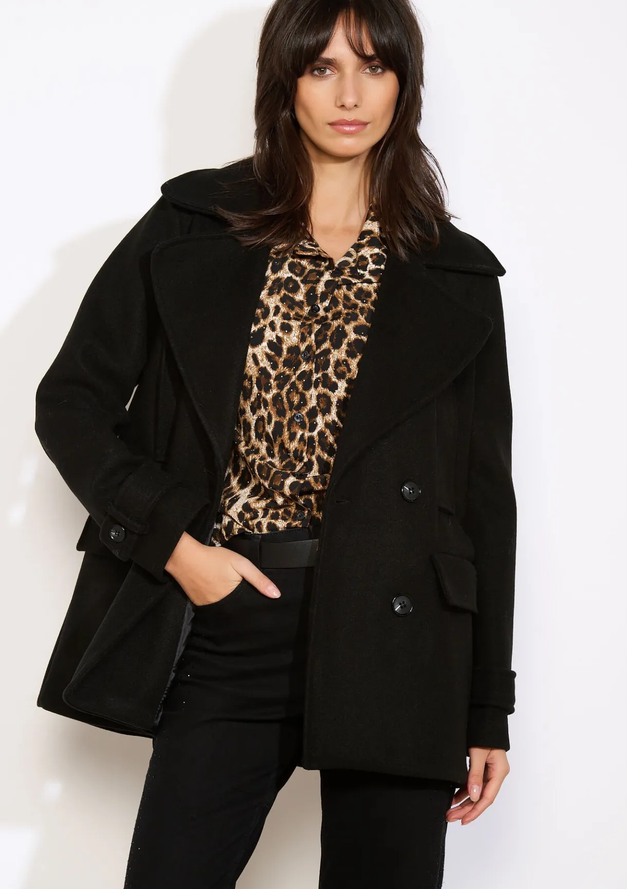 LolaLiza Double-breasted mantel- Mantels En Jassen