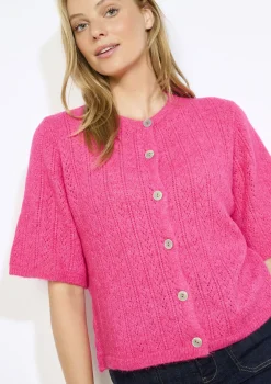 LolaLiza Fijngebreden vestje met kortmouwen- Truien En Cardigans