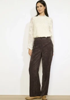 LolaLiza Flared broek in ribfluweel- Broeken