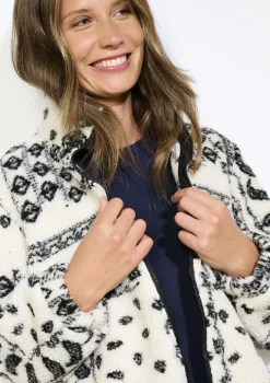 LolaLiza Fleece jas met print- Loungewear|Vesten En Blazers