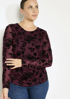 LolaLiza Fluwelen top met bloemenprint- Tops En T-Shirts