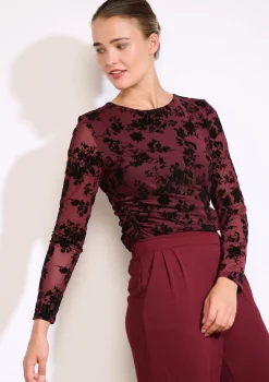 LolaLiza Fluwelen top met bloemenprint- Tops En T-Shirts