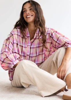 LolaLiza Geblokte blouse met borduursel- Blouses En Hemden