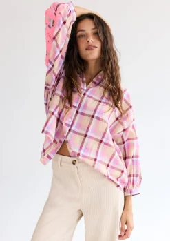 LolaLiza Geblokte blouse met borduursel- Blouses En Hemden