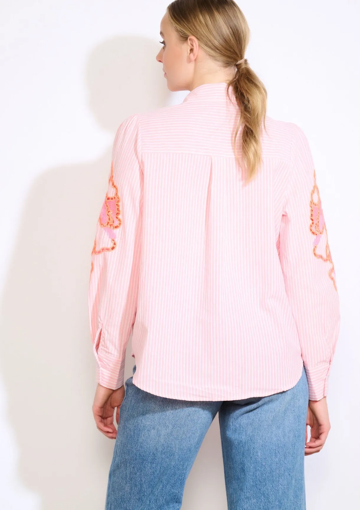 LolaLiza Geborduurde blouse met strepen- Blouses En Hemden