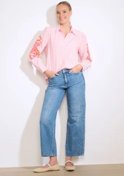 LolaLiza Geborduurde blouse met strepen- Blouses En Hemden