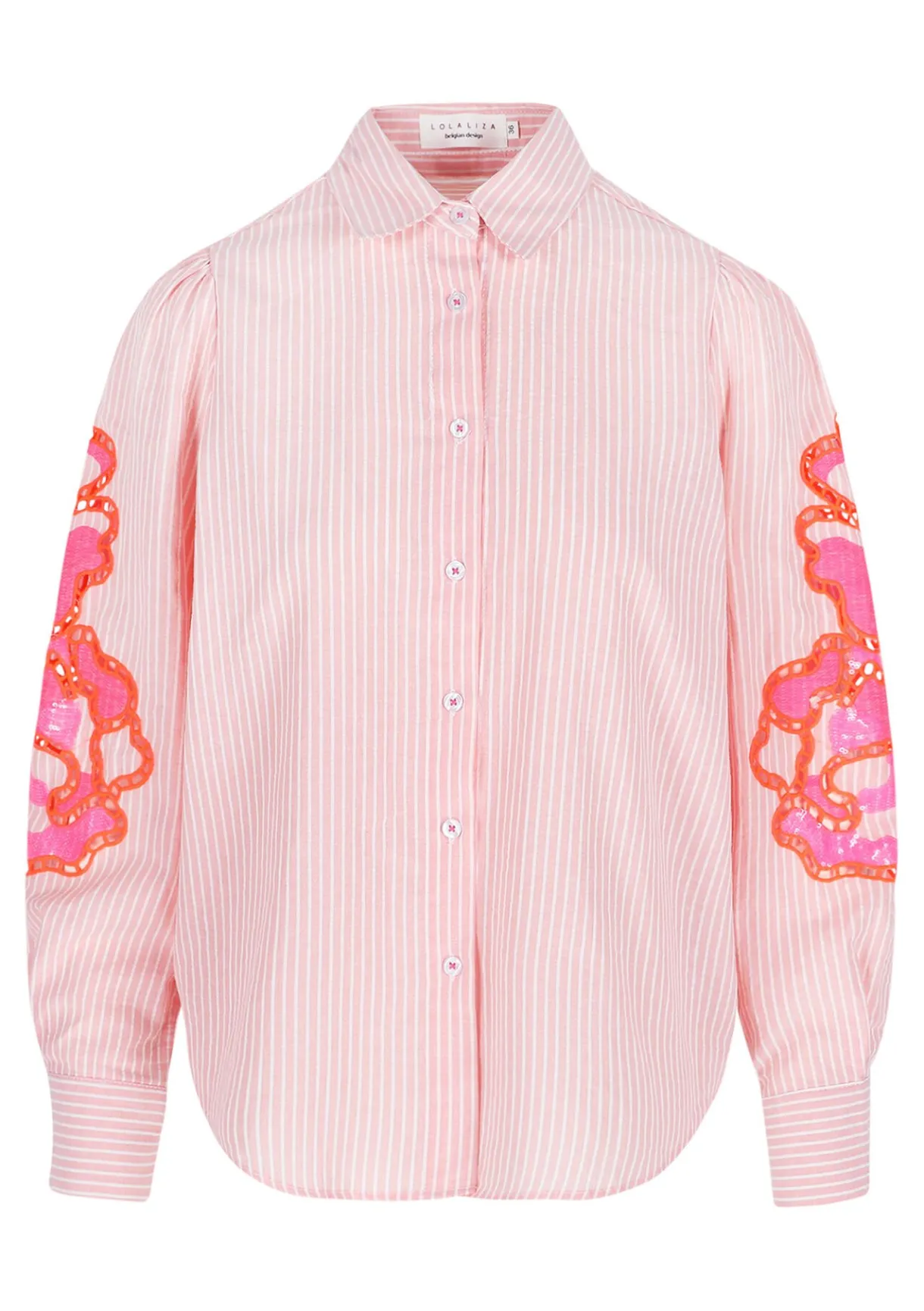 LolaLiza Geborduurde blouse met strepen- Blouses En Hemden