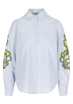 LolaLiza Geborduurde blouse met strepen- Blouses En Hemden