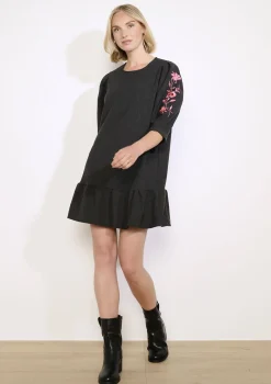 LolaLiza Geborduurde jurk met ruffles- Jurken