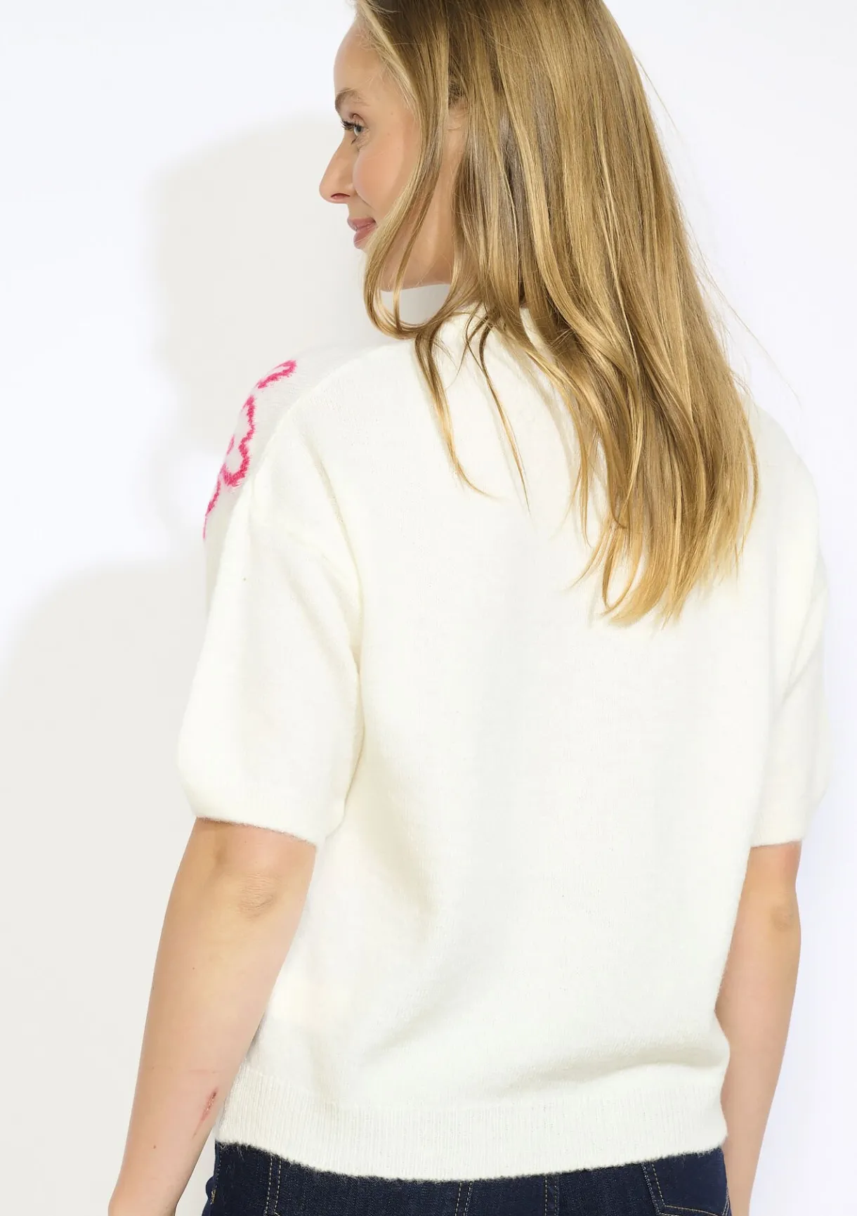 LolaLiza Geborduurde korte mouwen trui- Truien En Cardigans