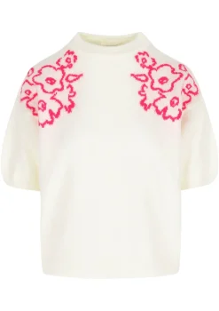 LolaLiza Geborduurde korte mouwen trui- Truien En Cardigans