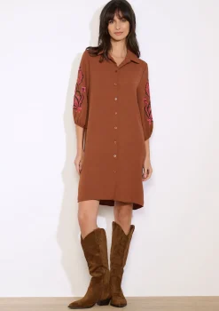 LolaLiza Geborduurde overhemdjurk- Jurken