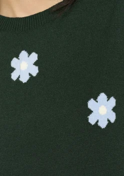 LolaLiza Gebreide bloemen sweaterjurk- Jurken