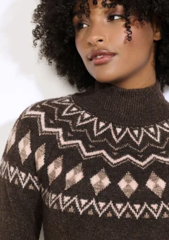 LolaLiza Gebreide jurk met jacquardmotief- Jurken