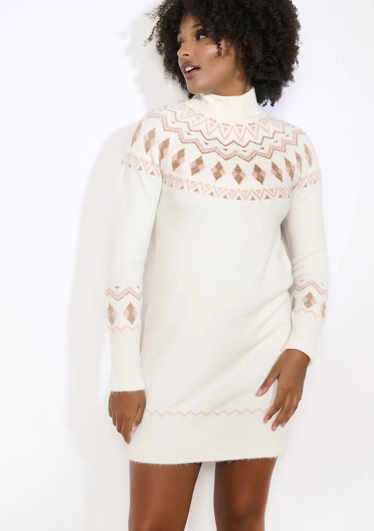 LolaLiza Gebreide jurk met jacquardmotief- Jurken