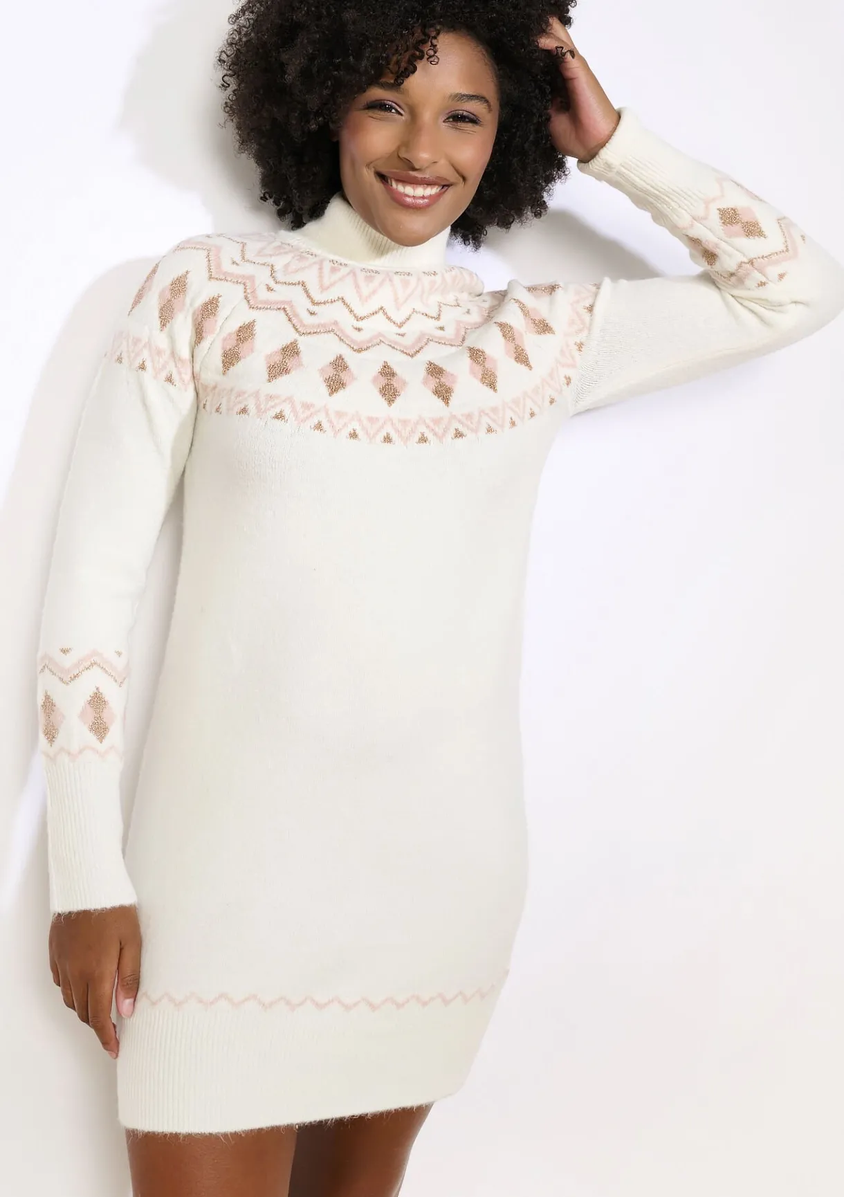 LolaLiza Gebreide jurk met jacquardmotief- Jurken