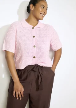 LolaLiza Gebreide top met knopen- Tops En T-Shirts