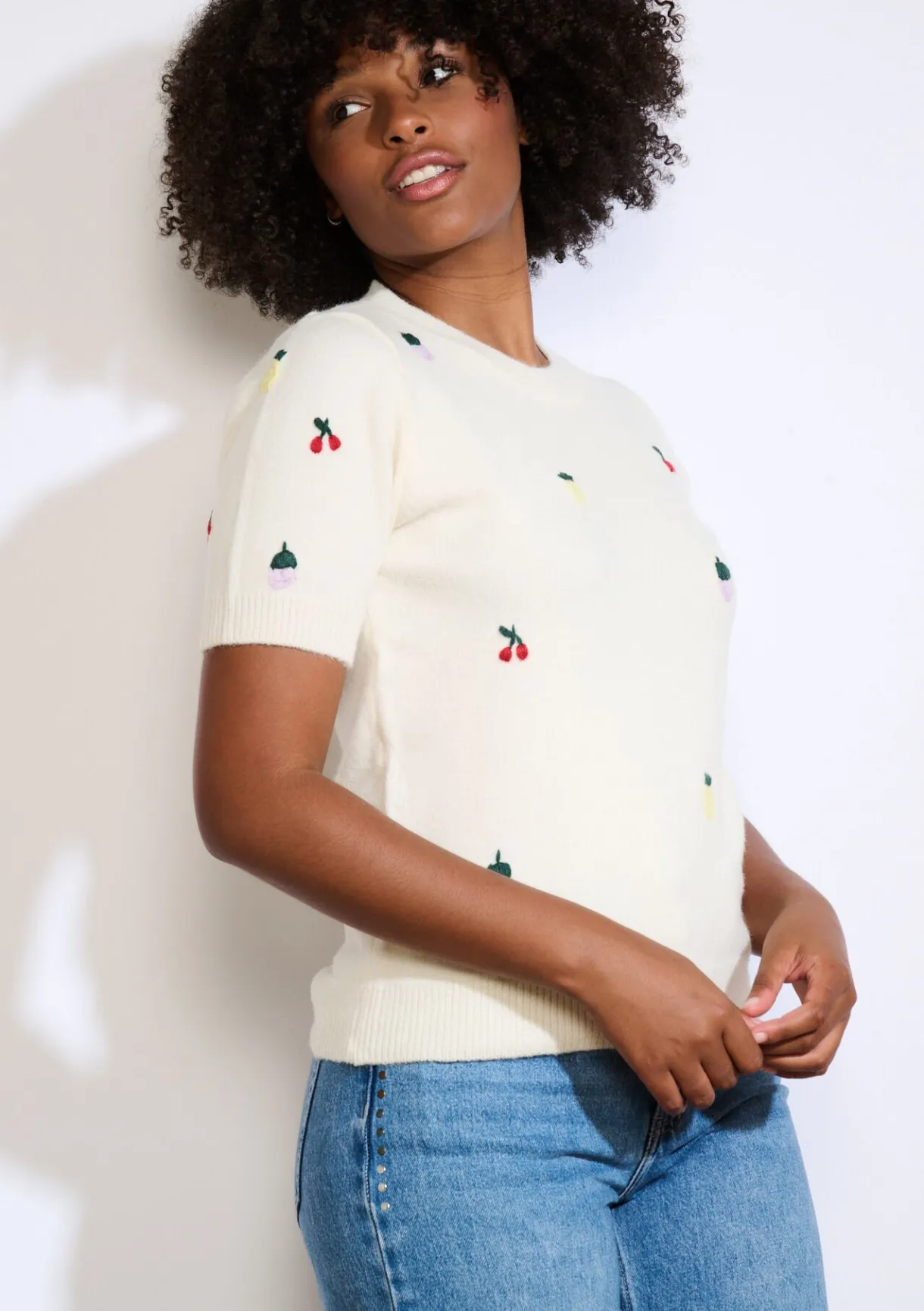 LolaLiza Gebreide trui met fruitmotief- Truien En Cardigans