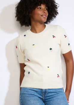 LolaLiza Gebreide trui met fruitmotief- Truien En Cardigans