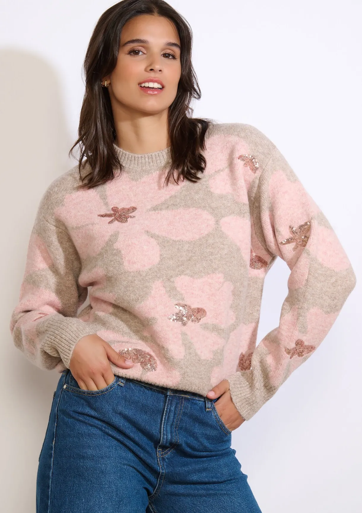 LolaLiza Gebreide trui met pailletten- Truien En Cardigans