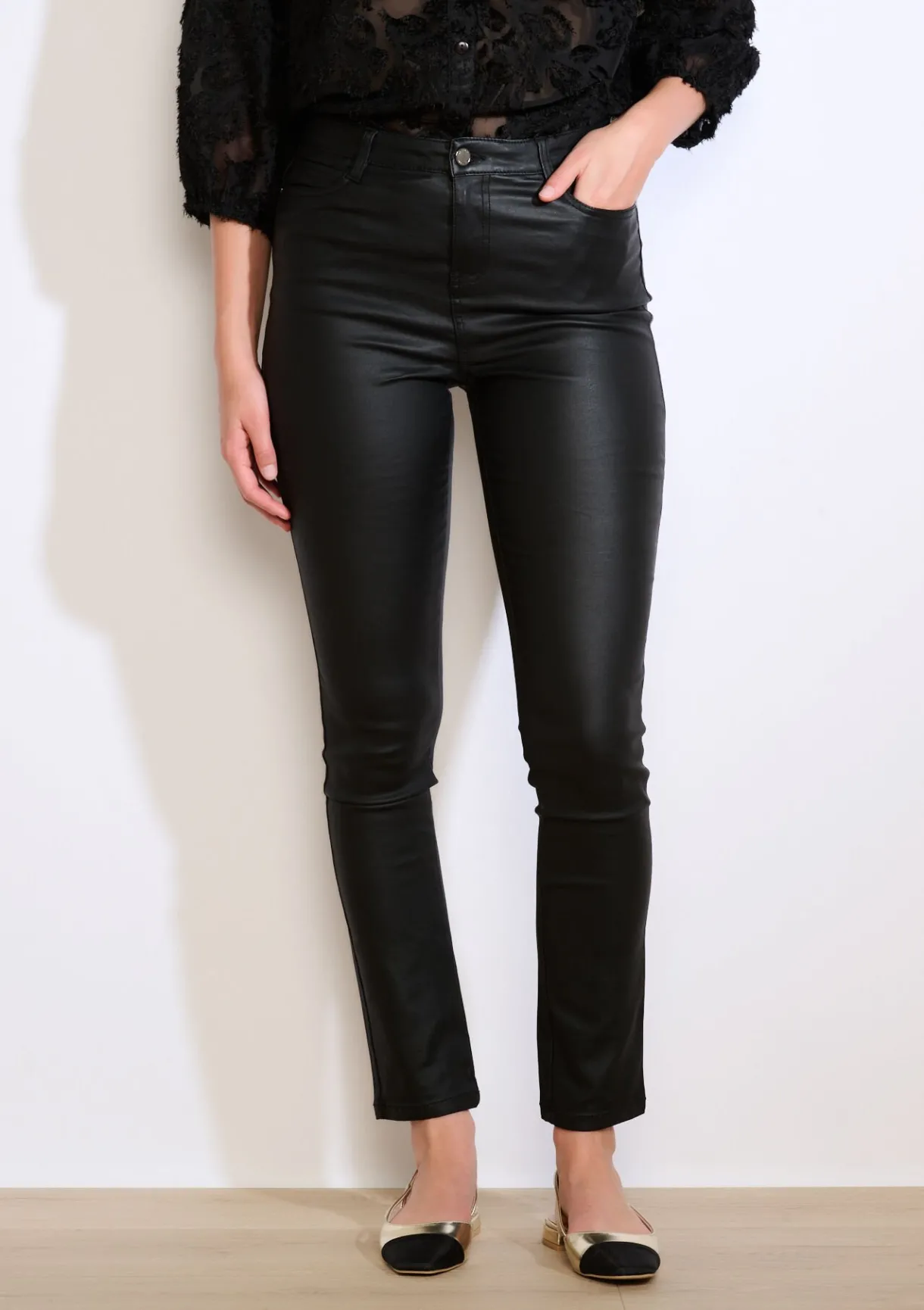 LolaLiza Gecoate broek met hoge taille- Broeken