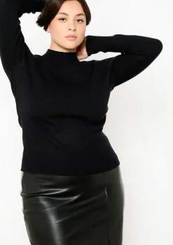 LolaLiza Geribbelde trui met mock neck- Truien En Cardigans