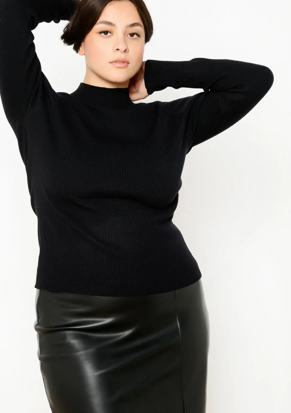 LolaLiza Geribbelde trui met mock neck- Truien En Cardigans