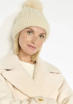 LolaLiza Geribde muts met pompon- Accessoires