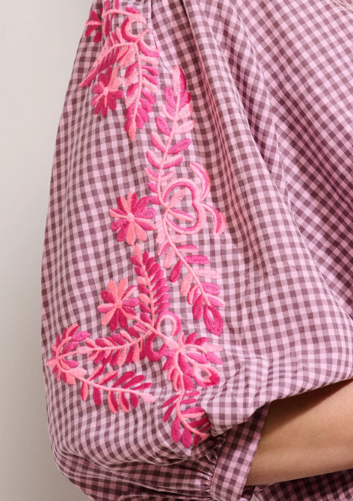 LolaLiza Geruit hemd met borduurwerk- Blouses En Hemden