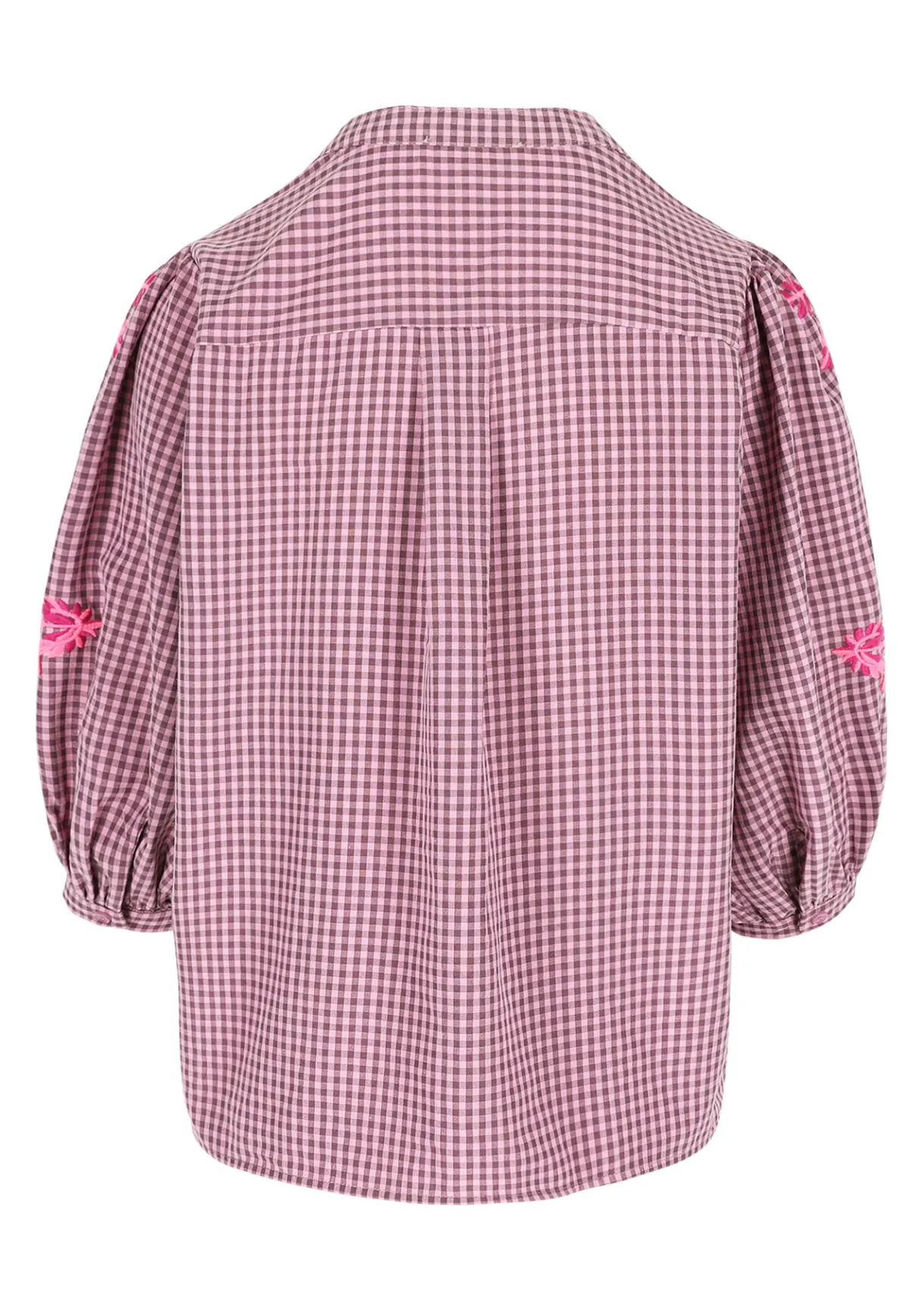 LolaLiza Geruit hemd met borduurwerk- Blouses En Hemden